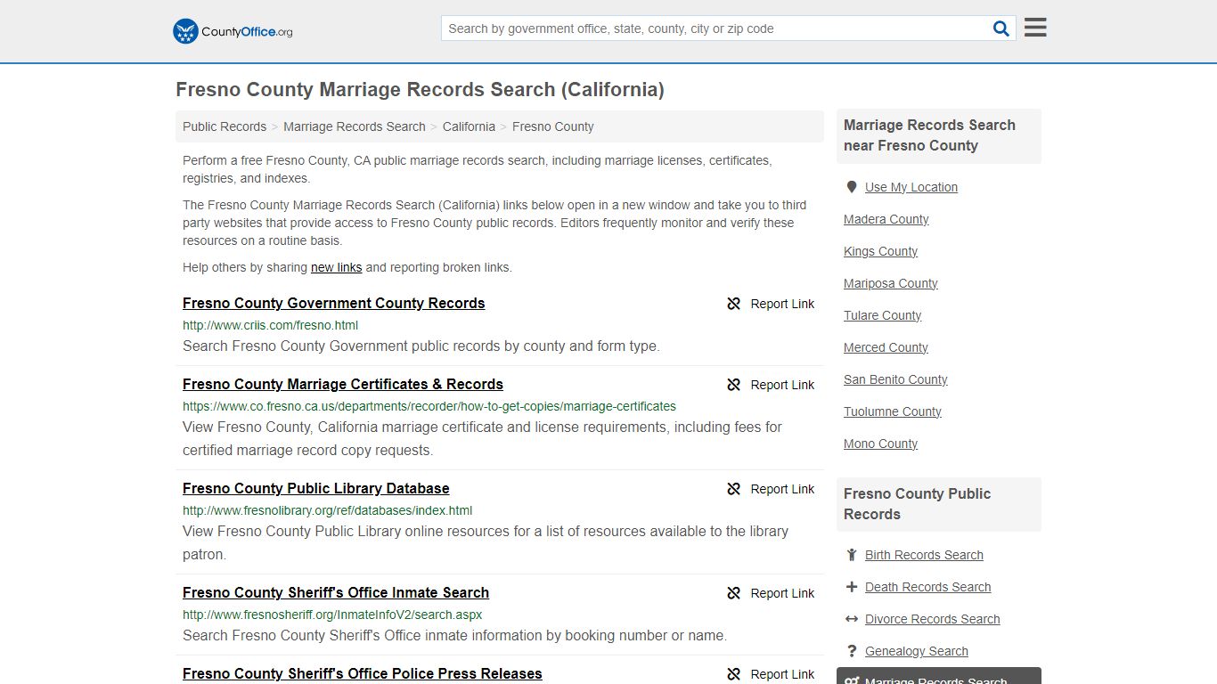 Fresno County Marriage Records Search (California) - County Office