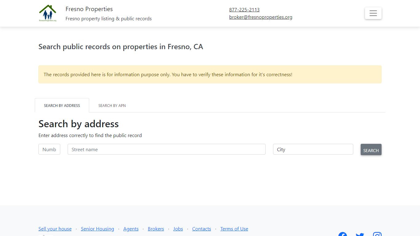 Search Fresno properties public records